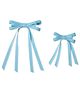 Arendelle Set Of 2 Thread Work Detailed Long Tail Hair Clips - Sky Blue