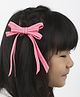 Arendelle Bow Ribbon Detailed Long Tail Petite Hair Clip - Baby Pink