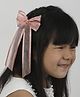 Arendelle Organza Long Tail Ribbon Bow Detailed Alligator Clip - Rose Pink