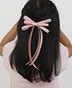 Arendelle Grosgrain Long Tail Ribbon Bow Detailed Alligator Clip - Rose Pink