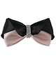 Arendelle Satin Silk Stone Embellished & Bow Detailed French Barrette Clip - Black & Rose Pink