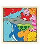 Urbane Chic Sea animal  Design  Wooden  Jigsaw Puzzle for Kids Shapes Toys - 12 Pieces-Multicolor