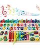Urbane Chic Alphanumeric Play the Piano - Busy Board for Toddler , alphabet , number and sorting toy , Montessori toy , Puzzle ,Wooden-Multicolor