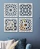 Homscape Intricate Moroccan Pattern Wooden Mirror Wall Art