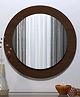 Homscape Decorative Round Wooden Wall Mirror