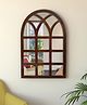 Homscape Arch Motif Window Frame Wooden Mirror