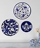 Homscape Decorative Wall Plates In Rajasthani Blue Pottery Handcrafted Design Set Of 3