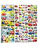 Bunie Vehicle Theme 3D Puffy Stickers Set  Pack of 4 Sheets Random Design