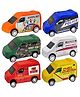 Bunie Pull Back Emergency Vehicle Van Toys for Kids  Pack of 6 Multicolor