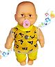 Bunie Cute Boy Doll Toy with Light, Music and Cute Dress - Yellow