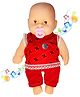 Bunie Cute Boy Doll Toy with Light, Music and Cute Dress - Red