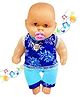 Bunie Cute Boy Doll Toy with Light, Music and Cute Dress - Blue