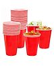 Funeiko Reusable Party Glasses for Drinking  50 Pcs Beer Pong Glasses Red