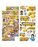 Bunie School Bus Theme 3D Puffy Stickers Set  Pack of 2 Sheets Multicolor