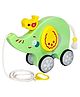 Bunie Pull Along Musical Elephant Toy with Flashing Lights for Kids  Green