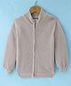 Smarty Boys 100% Cotton Flatknit Full Sleeves High Neck Front Open Sweater with Solid Colour - Grey