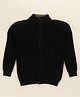 Smarty Boys 100% Cotton Flatknit Full Sleeves High Neck Front Open Sweater with Cable Knit Design - Tan