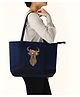 Kolorobia Eye Catching Tote Handbag Embroidered Blue Shoulder Bag For Women