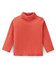 Babyhug Cotton Knit Full Sleeves Turtle Neck Solid Colour Skivi T-Shirt- Orange