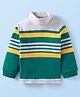 Babyhug Cotton Knit Full Sleeves Striped Turtle Neck T-Shirt - Dark Green