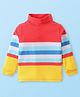 Babyhug Cotton Knit Full Sleeves Striped Skivi T-Shirt - Yellow