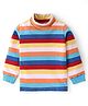 Babyhug Cotton Knit Full Sleeves Striped Skivi T-Shirt - Multicolor