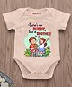 KNITROOT Rakhi Theme Half Sleeves No Buddy Like Brother Text Printed Onesie - Peach