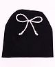Tipy Tipy Tap Stone Detailed Bow Embellished Cap - Black-  Diameter 34 Cms