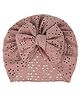 Tipy Tipy Tap Schifili & Bow Detailed Turban Cap - Peach-  Diameter 45 Cms