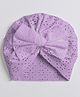 Tipy Tipy Tap Schifili & Bow Detailed Turban Cap - Lilac-  Diameter 45 Cms