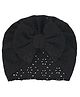 Tipy Tipy Tap Schifili & Bow Detailed Turban Cap - Black-  Diameter 45 Cms
