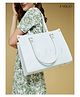 Fargo Women Printed Croco Textured White Tote Bag 20L Capacity