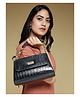 Fargo Women Black Croco Textured Sling Bag 5L Capacity