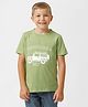 Kate & Oscar Half Sleeves Exploration Beyond The Borders Printed Tee - Green