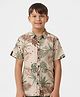 Kate & Oscar Half Sleeves Floral Printed Shirt - Beige