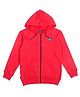 GINI & JONY Cotton Knit Full Sleeves Solid Hoddie - Red