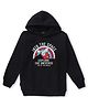 GINI & JONY Cotton Woven Full Sleeves  Hoddie with Space Print - Black