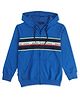 GINI & JONY Cotton Knit Full Sleeves  Hoddie with Patterned Stripes - Blue