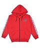 GINI & JONY Cotton Knit Full Sleeves Hoddie with Text Print- Red