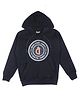GINI & JONY Cotton Knit Full Sleeves Pullover Hooded Sweatshirt With Brand Logo Print - Black