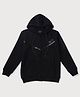 GINI & JONY Cotton Knit Full Sleeves Front Open Hooded Sweatshirt With Brand Name Print - Black & Grey