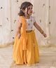Tiber Taber Frill Sleeves Floral Embroidered Lehenga Choli With Dupatta - Yellow