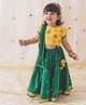 Tiber Taber Half Sleeves Floral Embroidered Lehenga Choli With Dupatta - Green