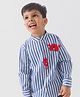 Tiber Taber Full Sleeves Striped Shirt - Blue