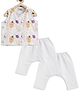 Tiber Taber Ganesh Chaturthi Theme Sleeveless Ganesha Printed Jhabla & Pyjamas Set - White