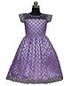 HEYKIDOO  Net Cap Sleeves Floral Lace Embellished Dress - Purple