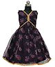 HEYKIDOO  Organza Sleeveless Floral Printed Dress - Purple