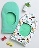 BUMZEE Interlock Pack Of 2 Space Theme & Striped Printed Monkey Caps - Green & White