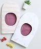 BUMZEE Interlock Pack Of 2 Striped & Giraffe Printed Monkey Caps - White & Mauve