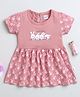 BUMZEE Cap Sleeves Bunny Face Printed Dress - Mauve